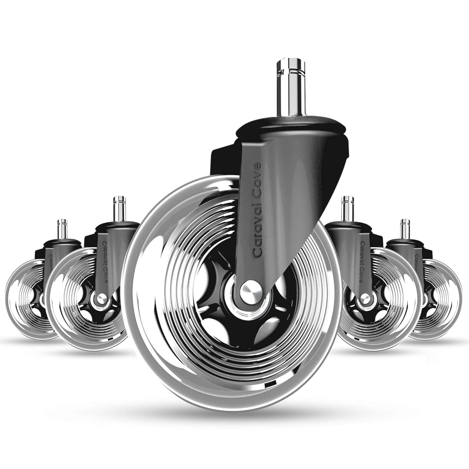 Office Chair Wheels 3" – Set of 5 Rollerblade Casters